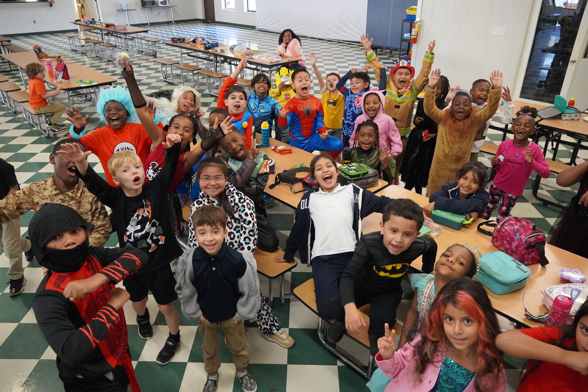 Students and staff at East Voyager Academy
